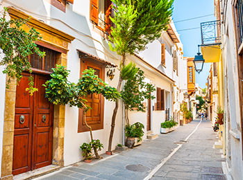 Eine wunderschöne Straße in Rethymnon