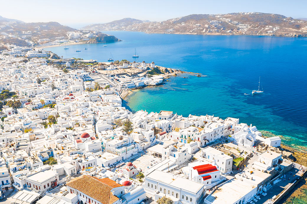 נוף פנורמי של מיקונוס