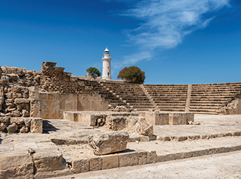Paphos Leuchtturm und alte Ruinen